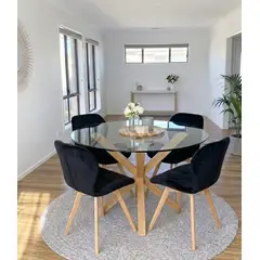 GENERICO - Grupocruzados.cl JUEGO DE COMEDOR MESA 120CM + SILLAS FELPA