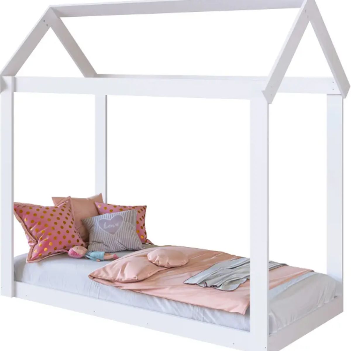 KIDSCOOL - Cama Casita Montessori Cariño Blanca