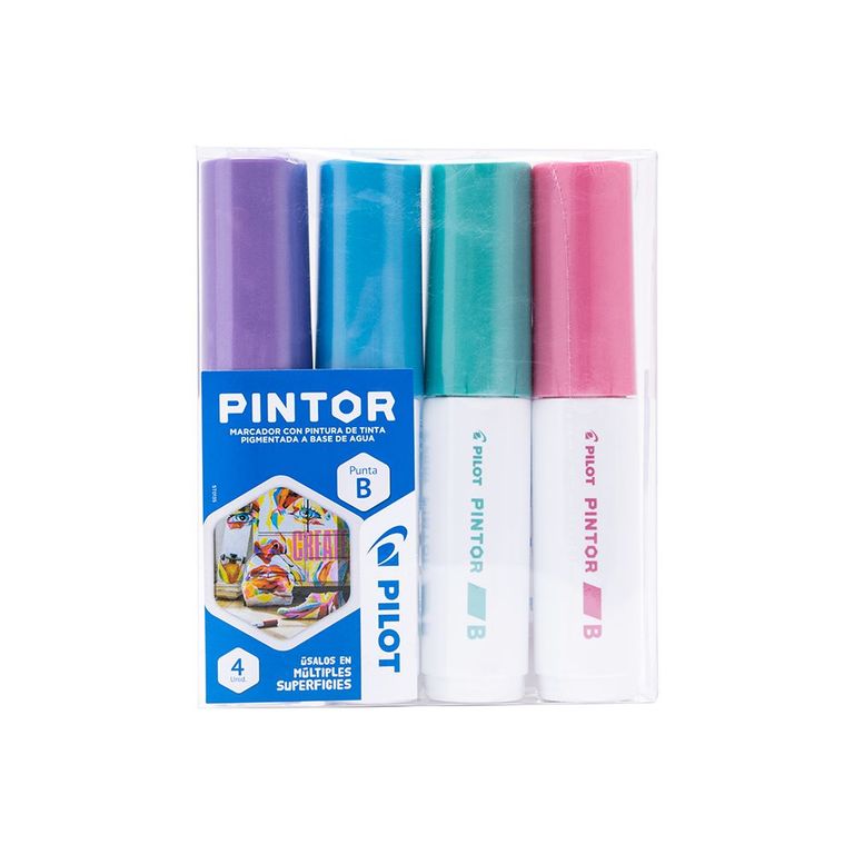 Pintor Set Metalizado Punta Biselada 4 un.