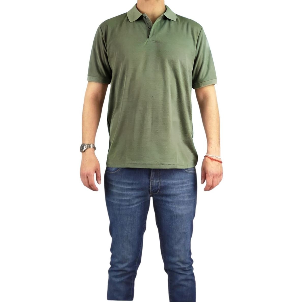LIKE SHOP - Polera Piqué Hombre Textura Suave Botones Colores 001