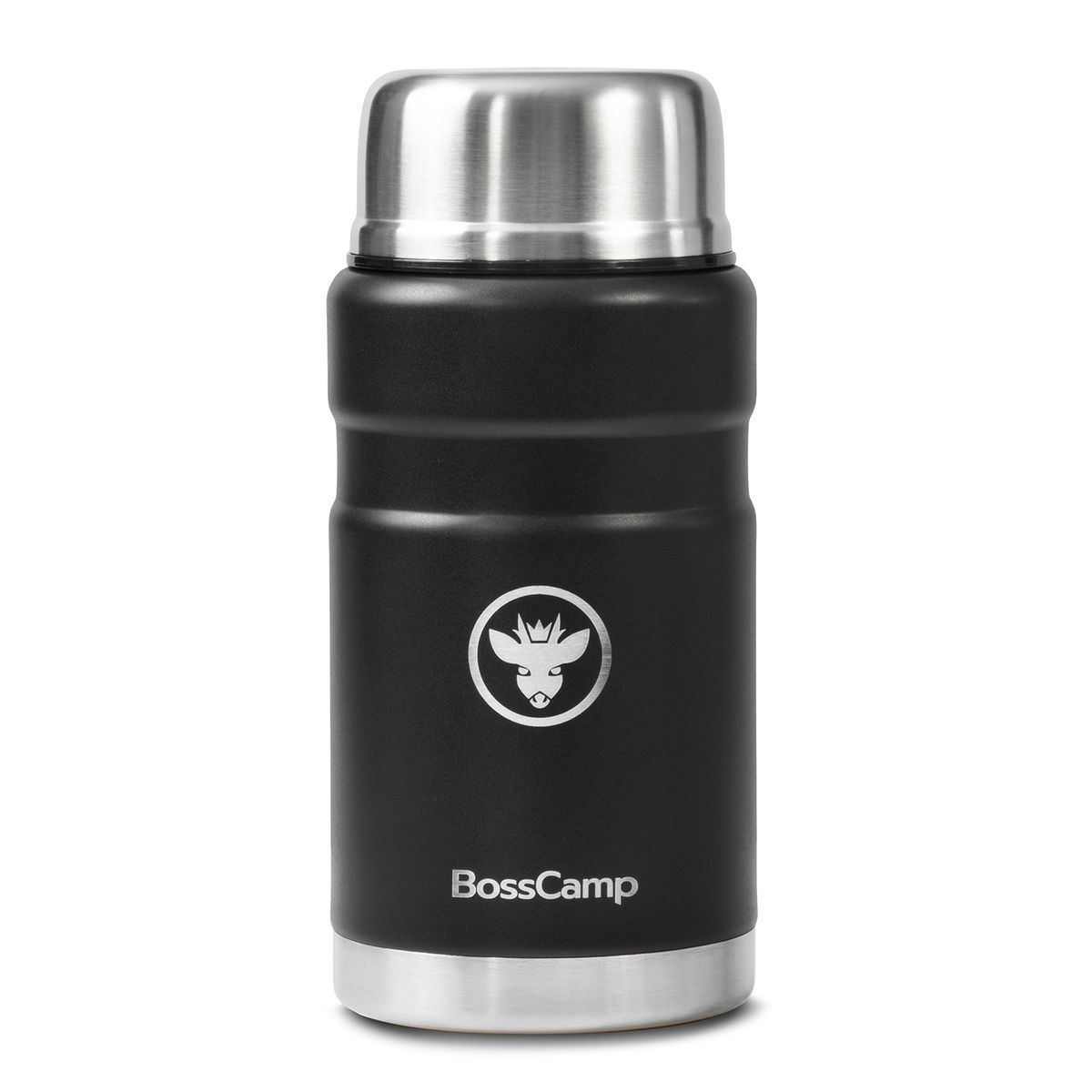 BOSSCAMP - Termo Comida BossCamp 750 ml Acero Inox Bolso Cuchara Negro