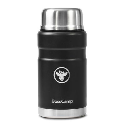 Imagen 2 del producto Termo Comida 750 ml Acero Inox Bolso Cuchara Negro