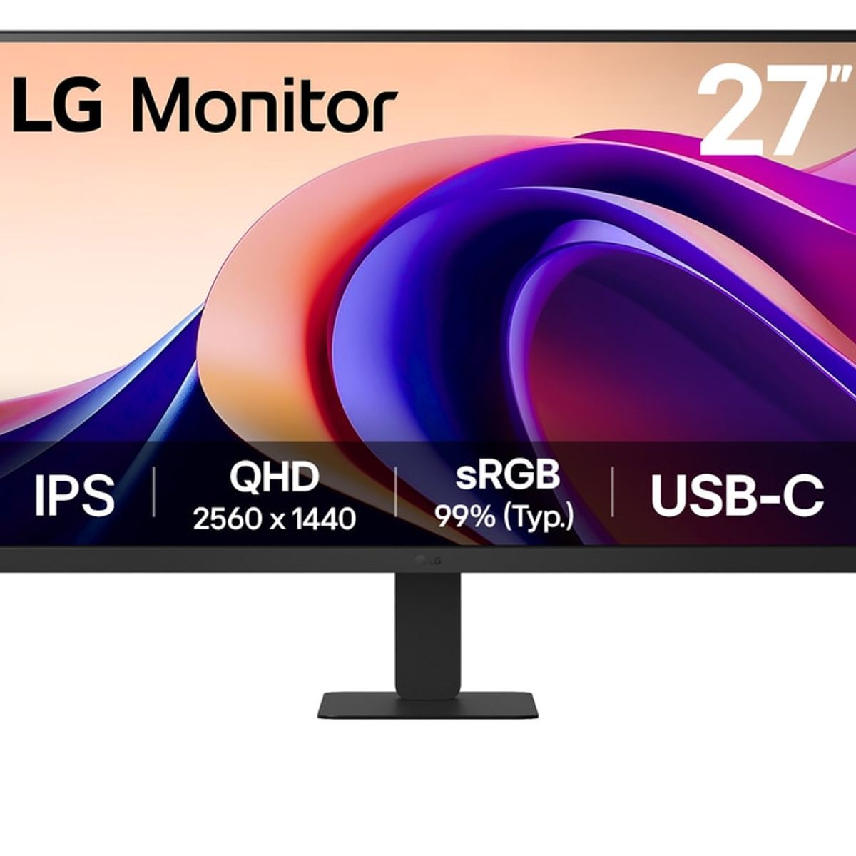 LG - Monitor 27” QHD IPS 100Hz con HDR10 y USB Type-C™ 15W PD 27U631A-B