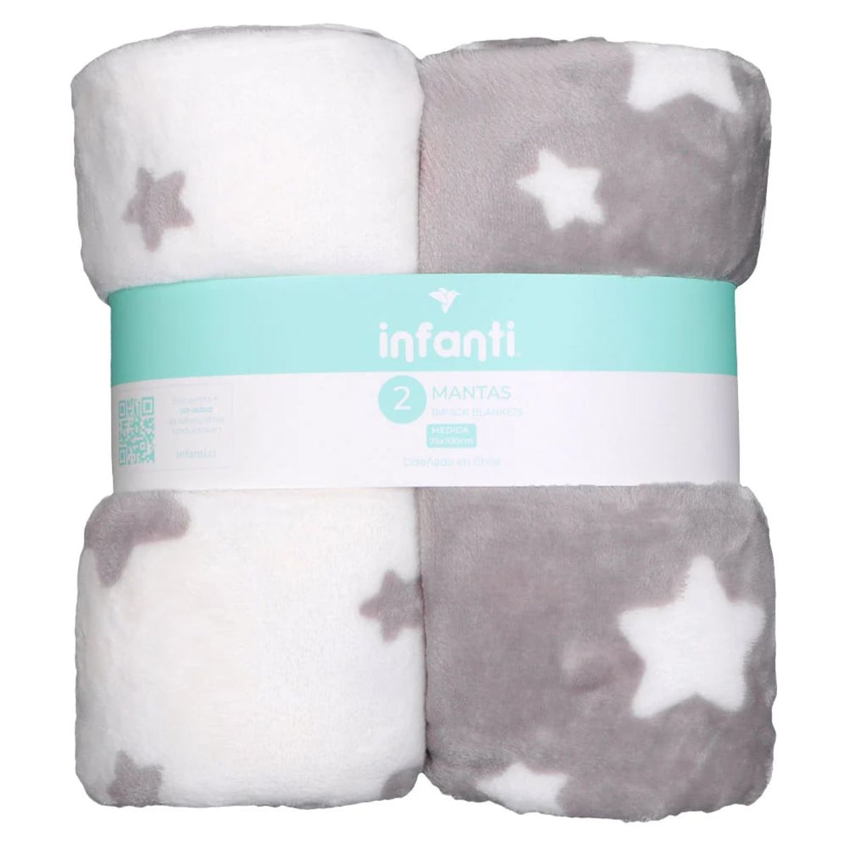 INFANTI - Pack Dos Mantas Fleece Polar INFANTI Gris