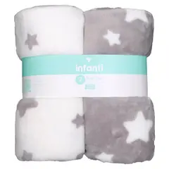 INFANTI - Pack Dos Mantas Fleece Polar Gris
