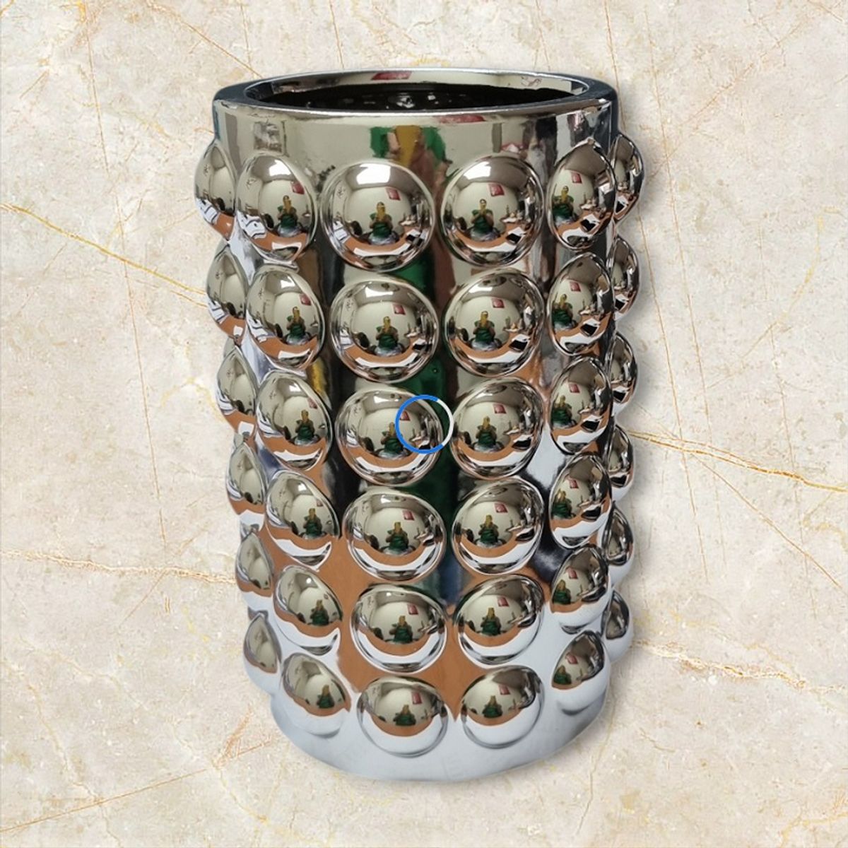 GENERICO - JARRON DE CERAMICA CON BURBUJAS  FLORERO DECORATIVO