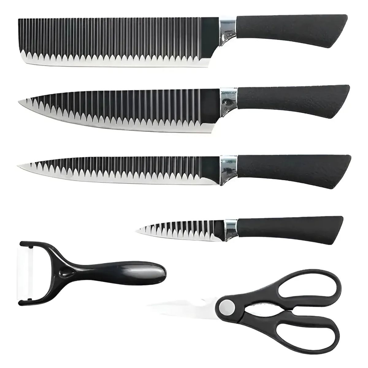 GENERICO - Set Cuchillos Cocina Acero Inoxidable Antiadherente
