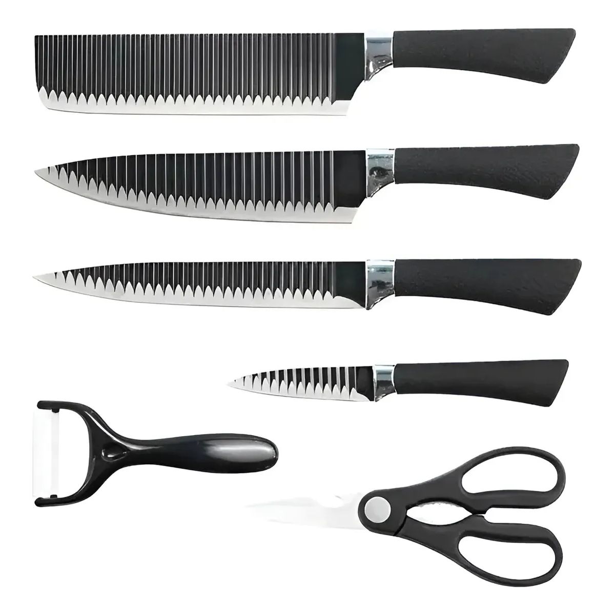 GENERICO - Set Cuchillos Cocina Acero Inoxidable Antiadherente