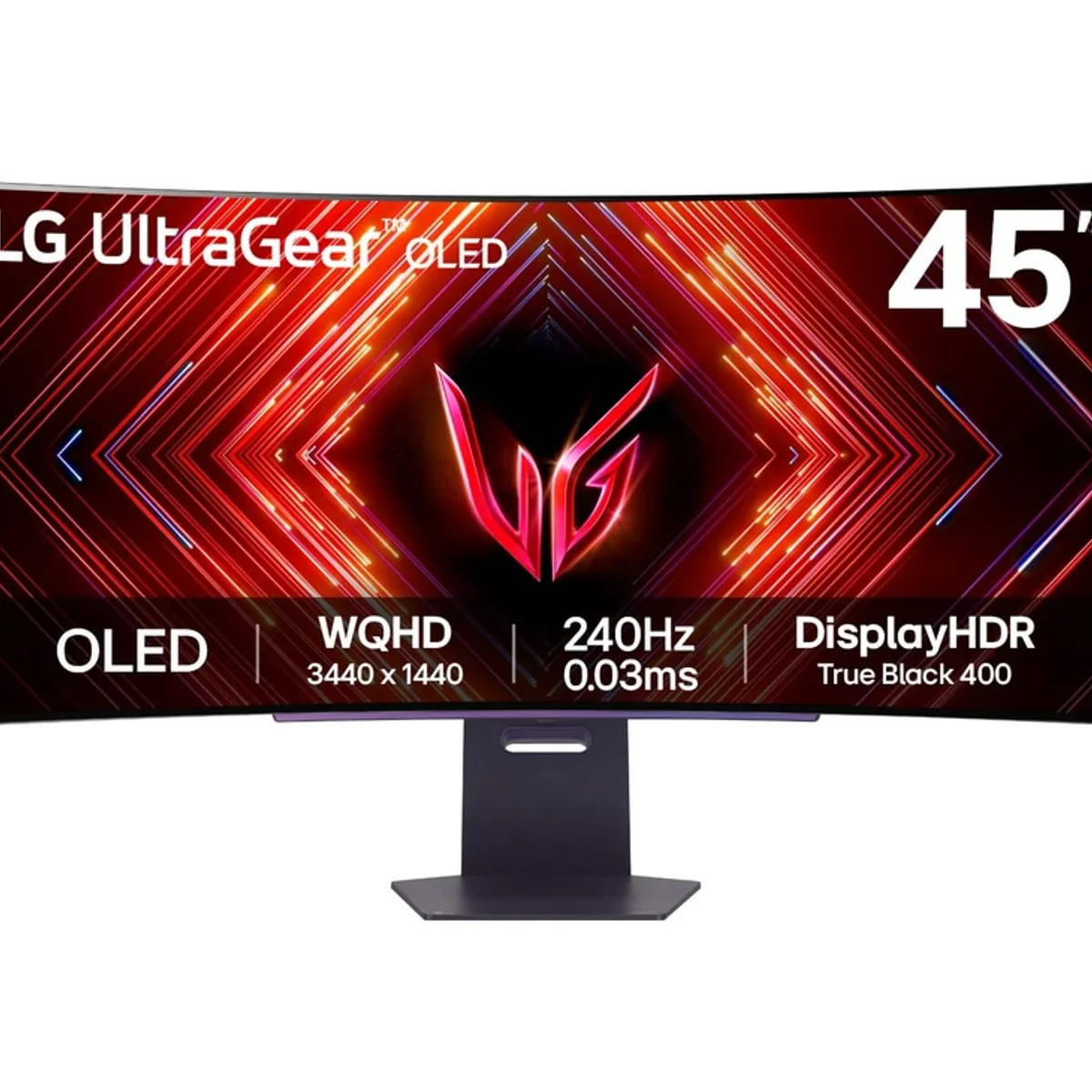 LG - Monitor gaming curvo OLED UltraGear™ de 45” - 800R DisplayHDR True Black 400 240 Hz 003 ms GtG 45GS95QE-B