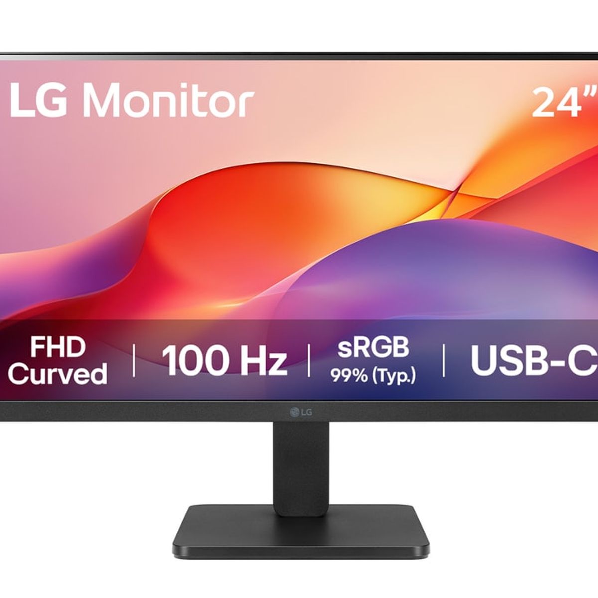 LG - Monitor LG 24 Curvo FHD de 100 Hz con USB-C Mejor Productividad 24U421A-B