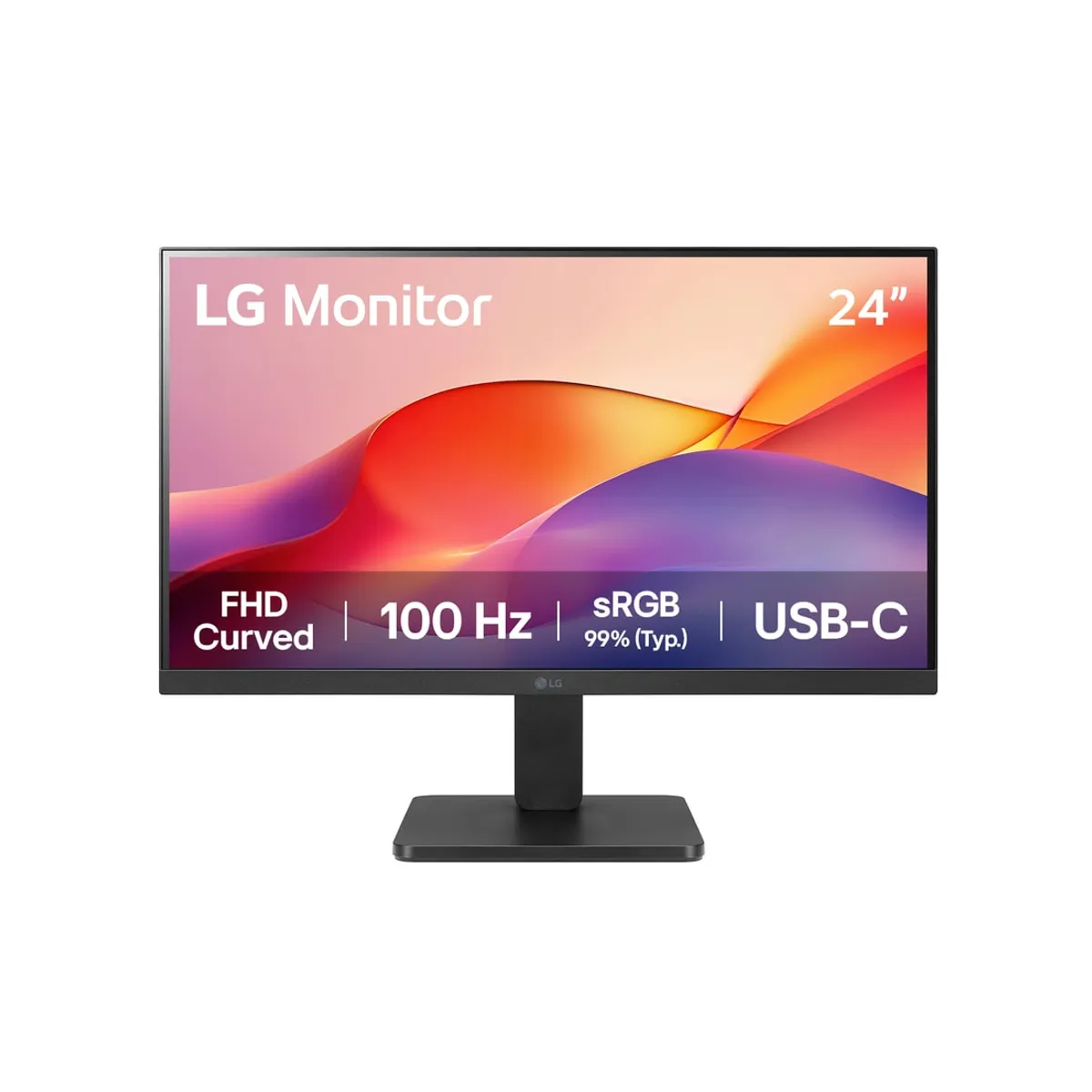 LG - Monitor LG 24 Curvo FHD de 100 Hz con USB-C Mejor Productividad 24U421A-B