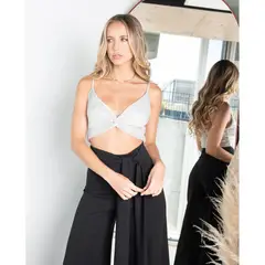 MI PLACARD - CROP TOP NUDO PLATEADO