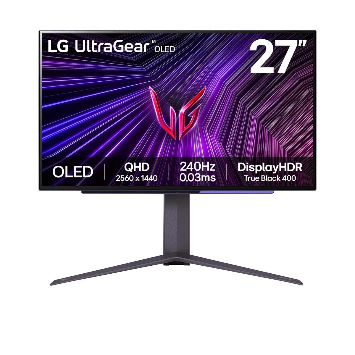 LG - Monitor gaming OLED UltraGear™ de 27 - HDR400 True black 240 Hz 003 ms GtG 27GS95QE-B