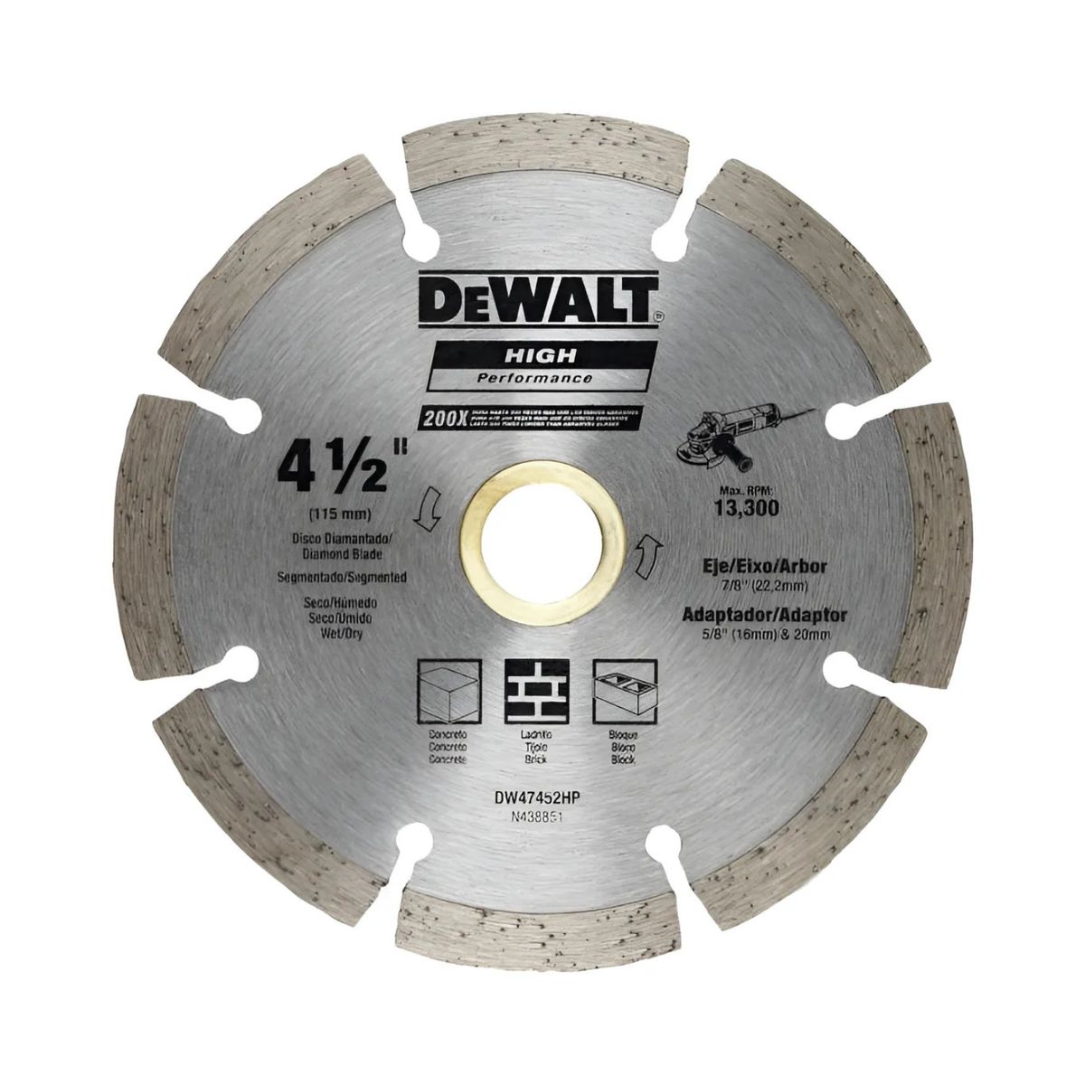 DEWALT - Disco Diamantado Segmentado 4 1/2 Dewalt Dw47452hp