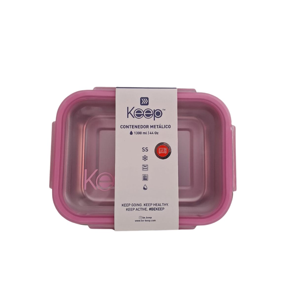 KEEP - Hermético Metálico 1300ml Keep Rosa Claro