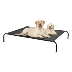 HOOPET - Cama Elevada Metal Y Malla Para Mascotas Talla XL Negro Liso