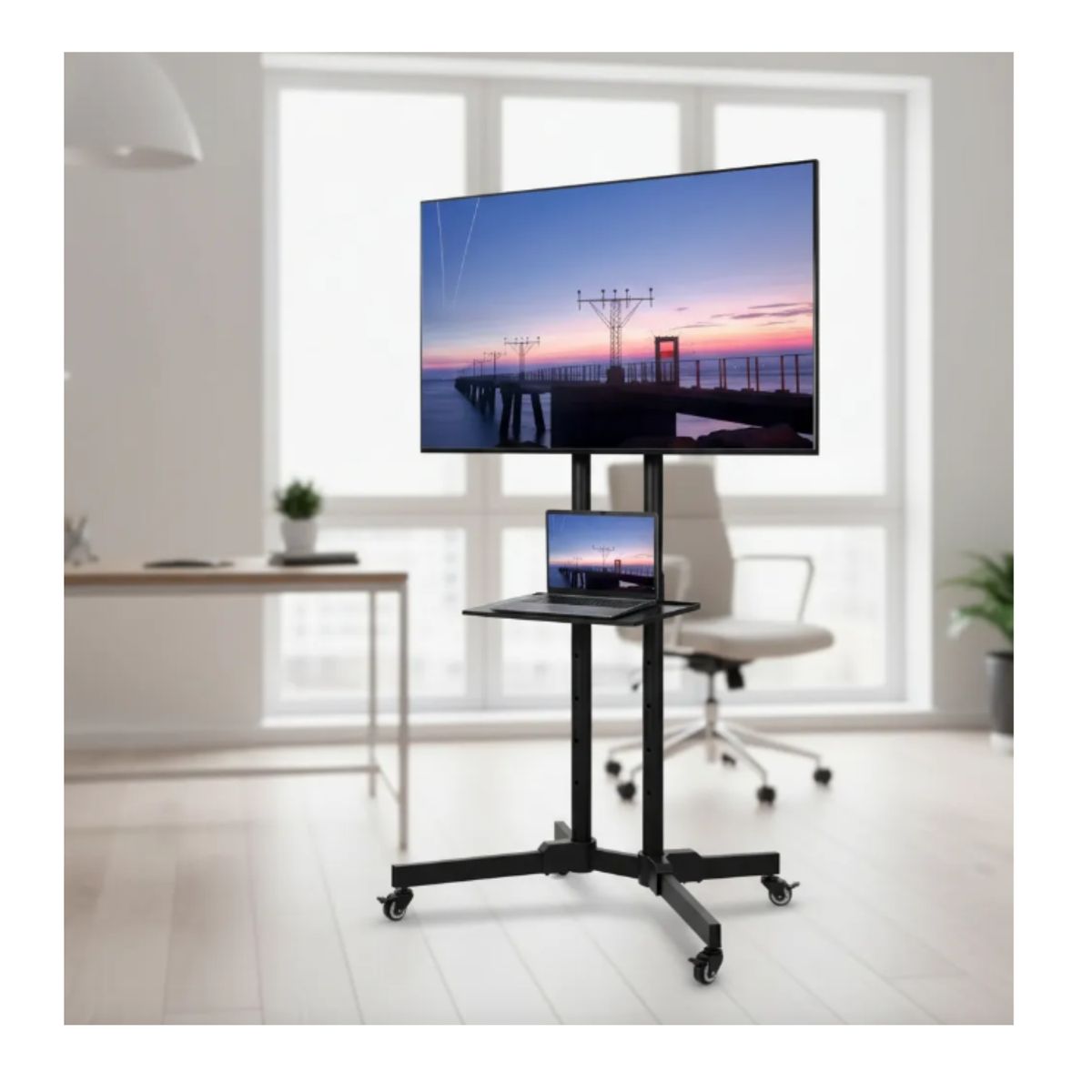 GENERICO - Soporte De Piso Para Tv Con Ruedas 32-65 Base Profesional