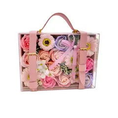 GENERICO - Maleta Rosas Eternas Rosas de Jabón San Valentín Rosado