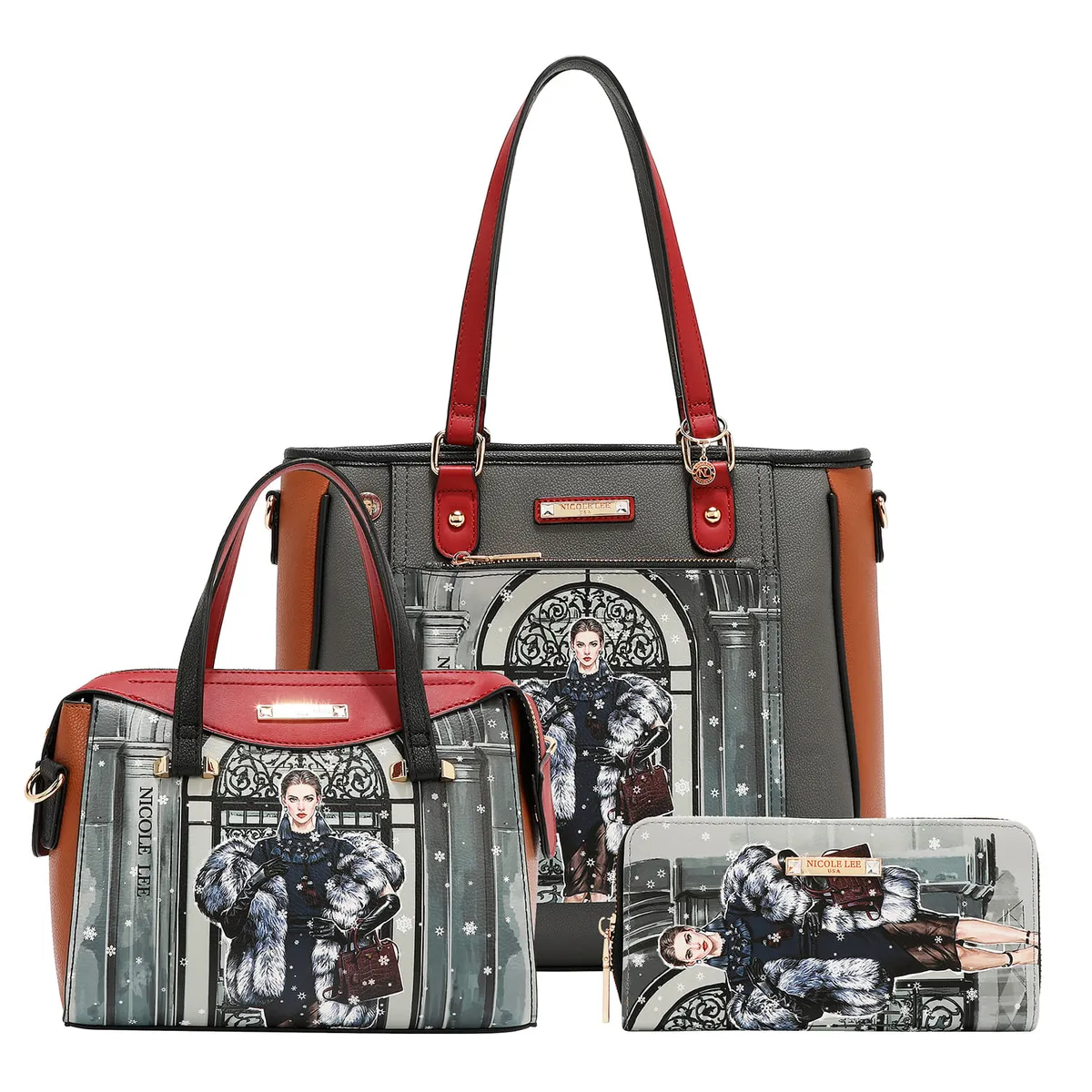 NICOLE LEE - CARTERA TRIPACK 2 MODA SNOWFLAKE NICOLE LEE