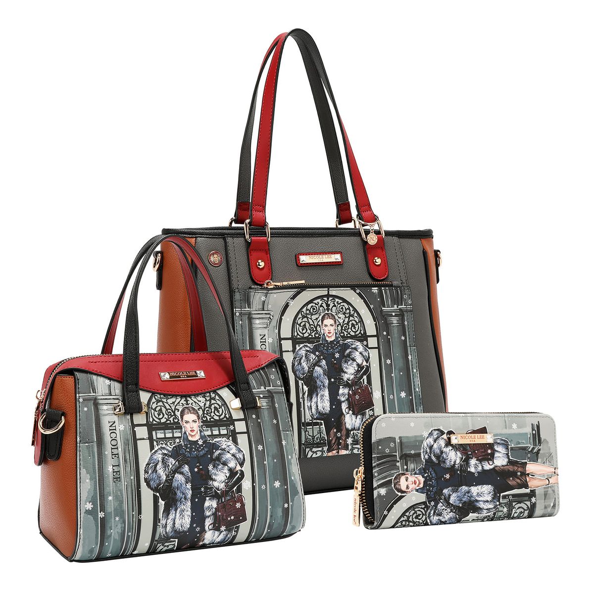 NICOLE LEE - CARTERA TRIPACK 2 MODA SNOWFLAKE NICOLE LEE