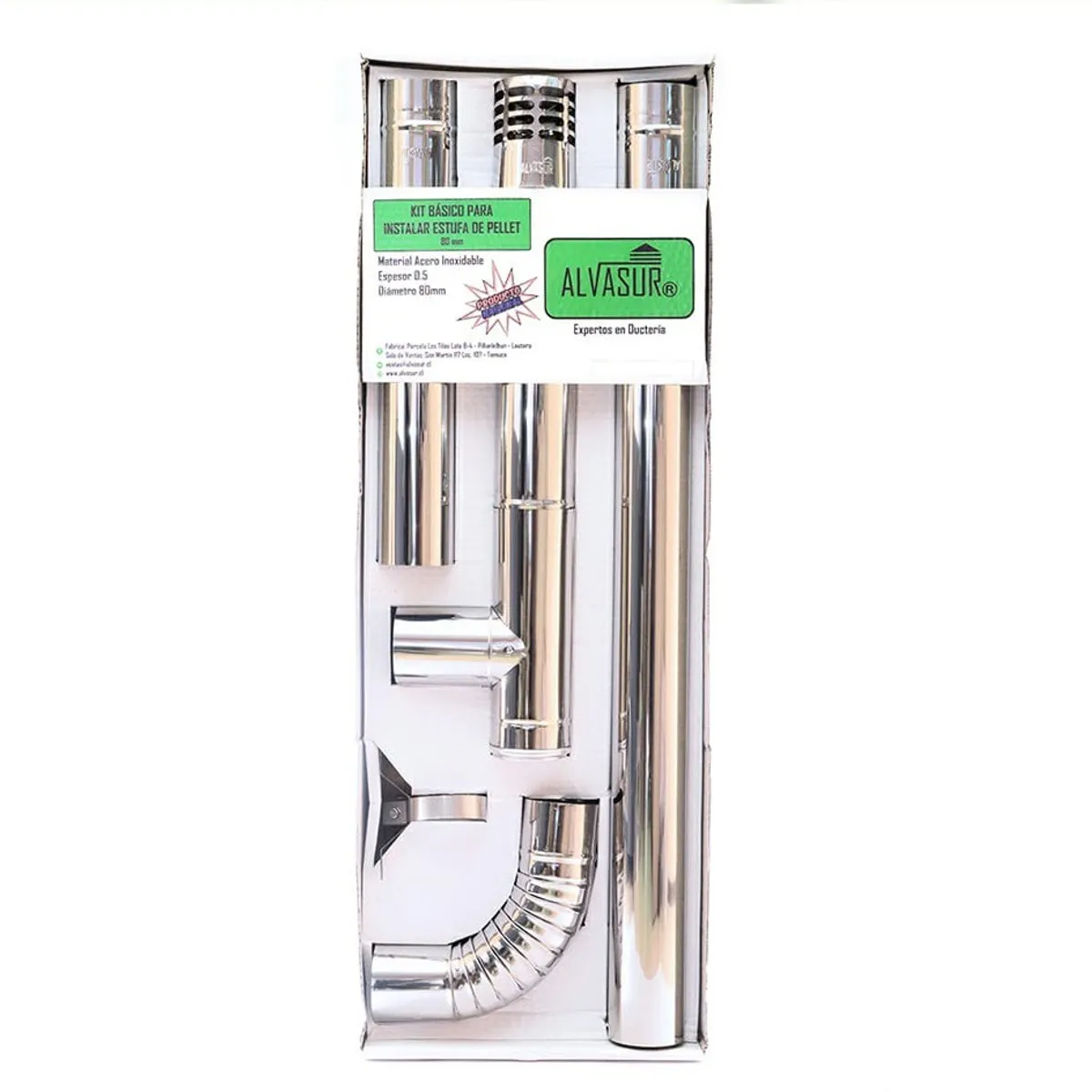 ALVASUR - Kit Básico de instalación de Pellet A Muro