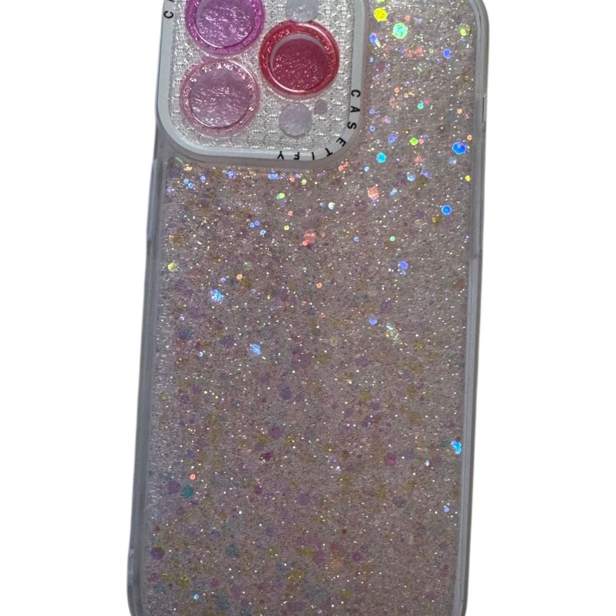 GENERICO - Carcasa Con Brillitos Rosa Para IPhone 15 Pro Max