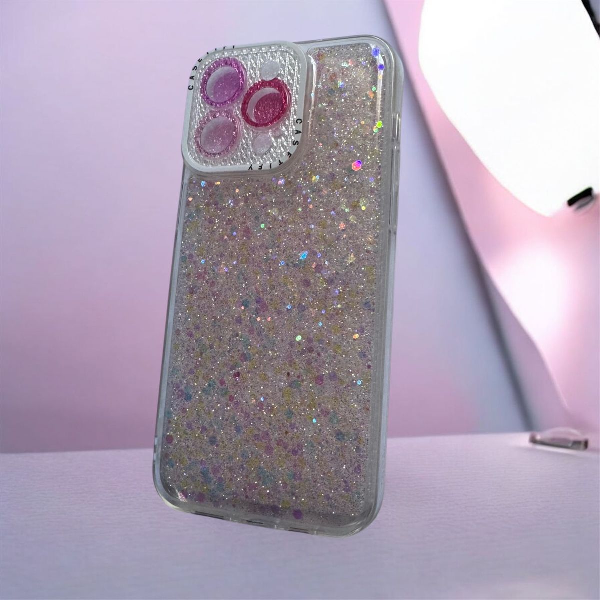 GENERICO - Carcasa Con Brillitos Rosa Para IPhone 15 Pro Max