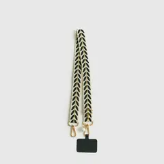 LOUNGE - Strap Colgante Celular Mujer Adhesivo Hojas Bordadas