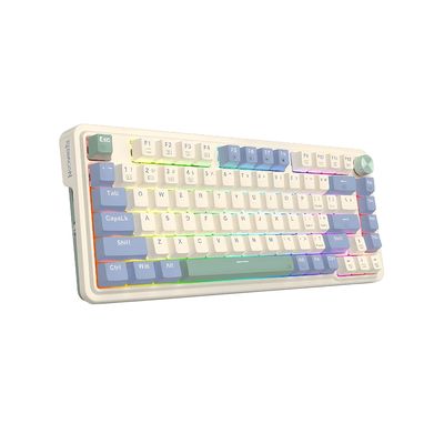 Imagen 2 del producto Teclado Mecánico Ucal PRO K673 RGB inalámbrico Color Crema Sw Rojo US