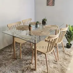 CORI CORI - Mesa Crox 140x80cms + 4 Sillas Windsor Polipropileno