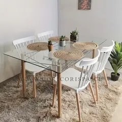 CORI CORI - Mesa Crox 140x80cms + 4 Sillas Windsor Polipropileno