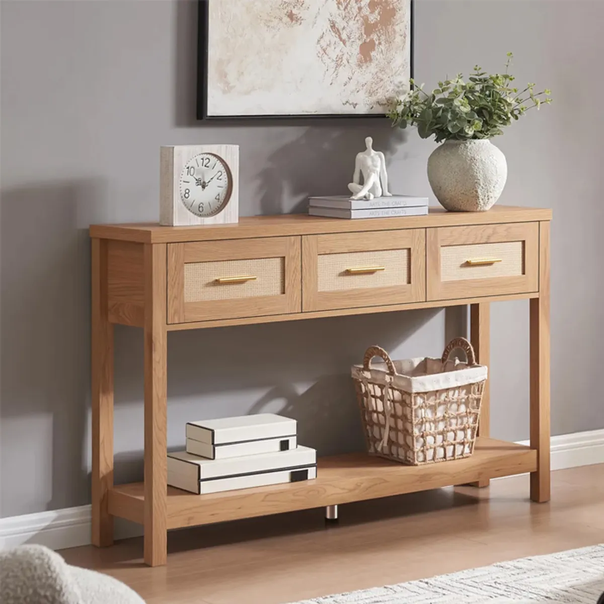 MSA MUEBLES SANTA ANA - Arrimo Consola Roble 1.3 mt