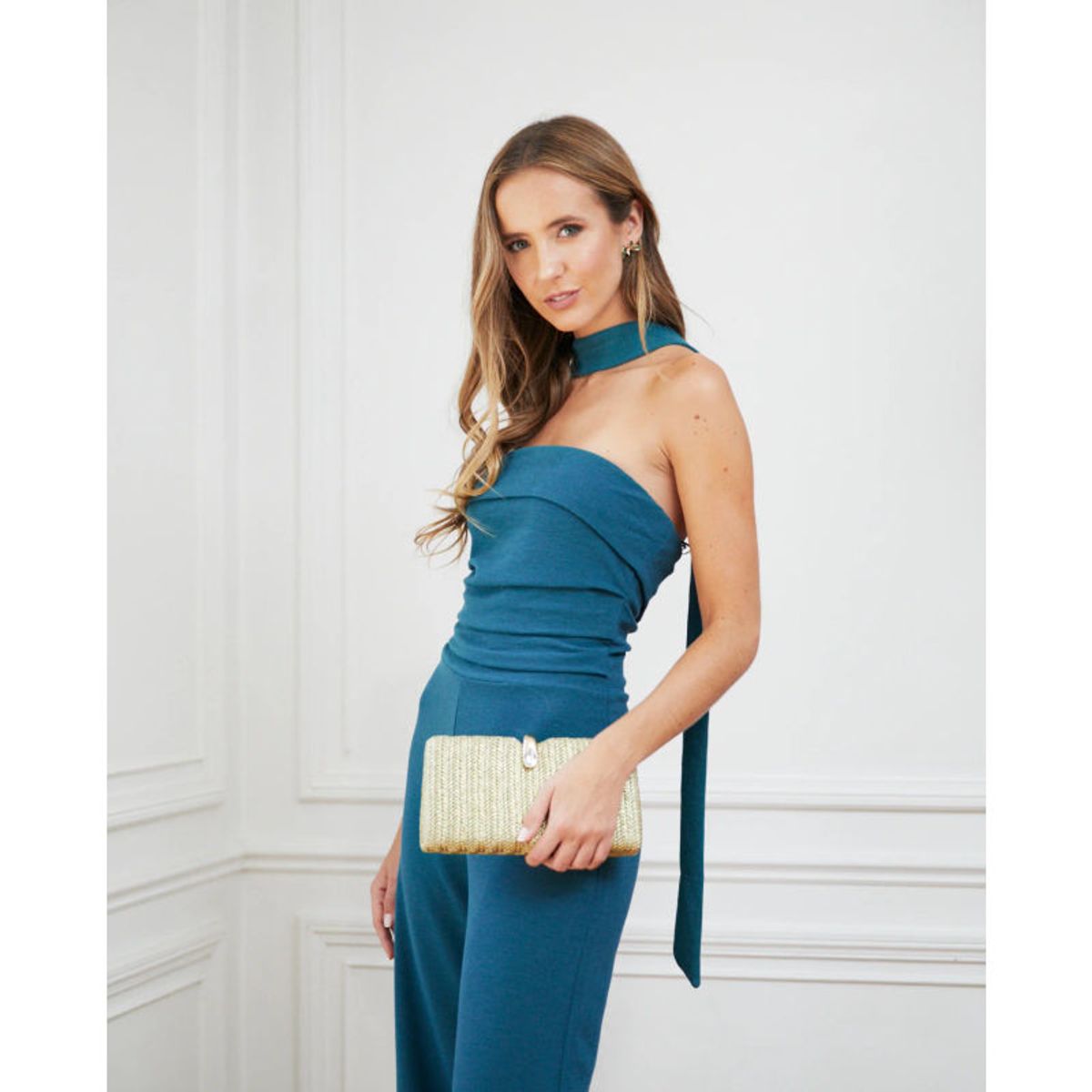 MI PLACARD - Carte de Fiesta Clutch Isadora Rafia Dorado