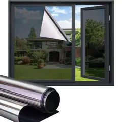 MUNDO MAGIA - Lamina Espejada Film Privacidad Vidrio Ventana 70cm X 10m Negro