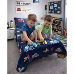 GENERICO - JUEGO DE CUBRECAMA MAS SABANA NIÑA NIÑO INFANTIL PLAZA Y MEDIA