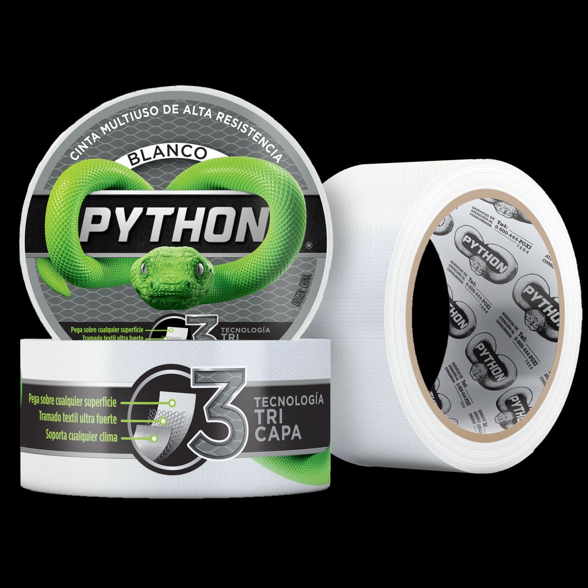 PYTHON - Cinta Multiuso BLANCA Python De Alta Resistencia 48mmx9m Duct Tape
