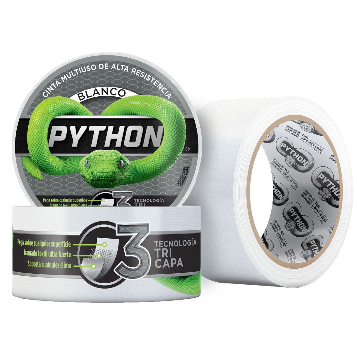 PYTHON - Cinta Multiuso BLANCA Python De Alta Resistencia 48mmx9m Duct Tape