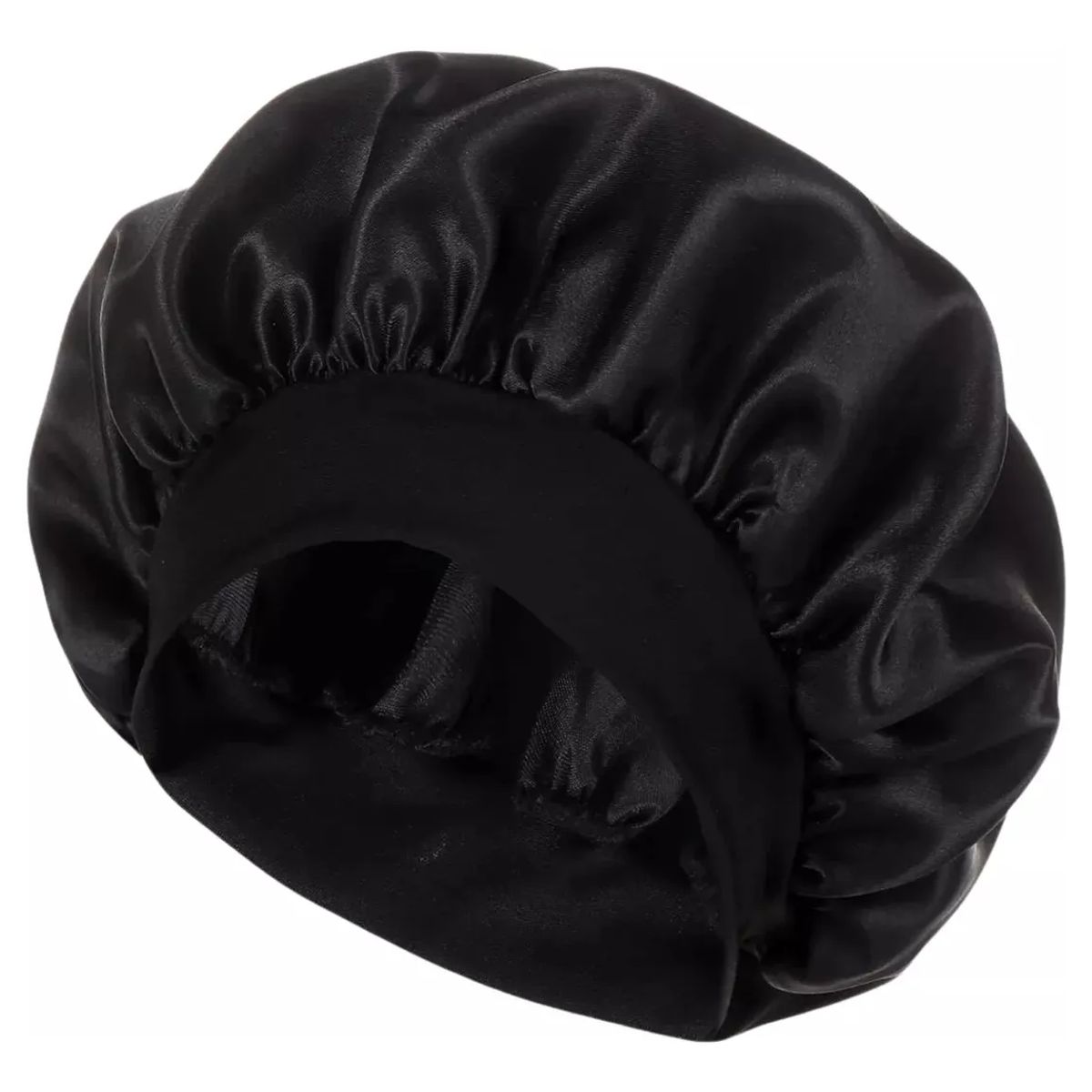 COMPUTECH - Gorros De Satín Seda Negros Para Dormir Evita El Frizz 2 Unidades
