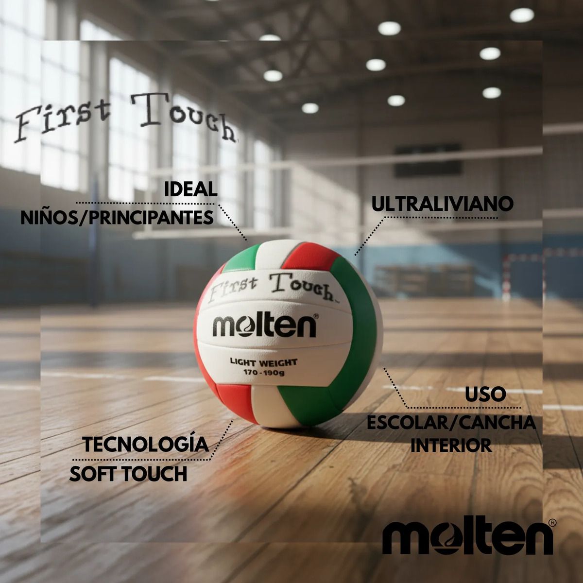 MOLTEN - Pelota Volleyball Balon Voleibol Light First Touch Molten