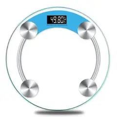 GENERAL - Balanza Digital para Baño Circular de Vidrio Templado - Medición Precisa hasta 180 kg