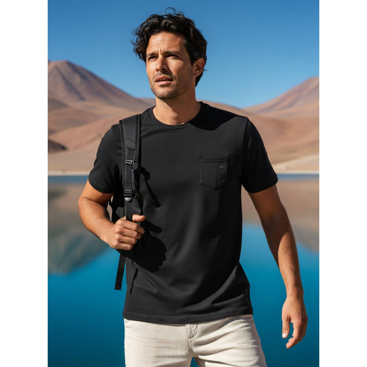 PANAMA JACK - Polera Hombre Casual Negro Panama Jack