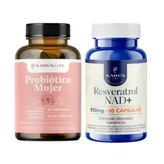 KARUNLIFE - Pack Probiótico Mujer + Resveratrol Nad+ 120 Cap Karun Life