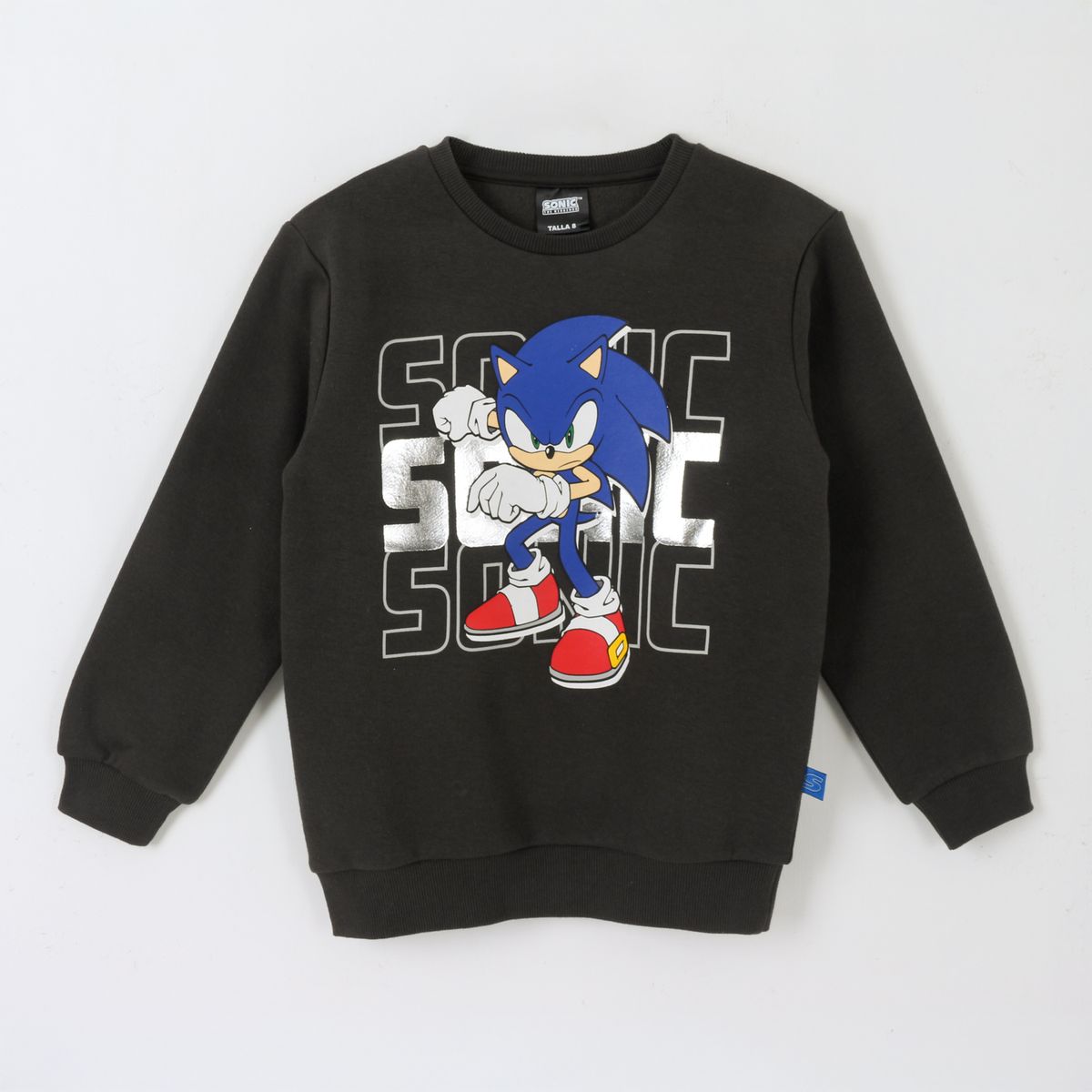 SONIC - Polerón Cerrado Niño Sonic En Acción Negro Sonic
