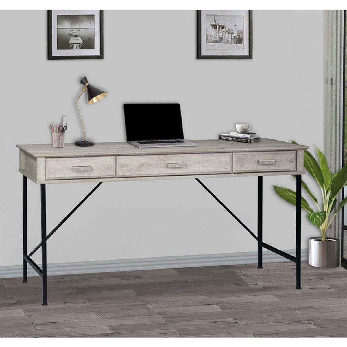 MSA MUEBLES SANTA ANA - Escritorio 1.5 Mt. Gray Line