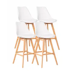 HABITA2 CHILE - PACK 4 TABURETES TULIP ACOLCHADO 76 CM