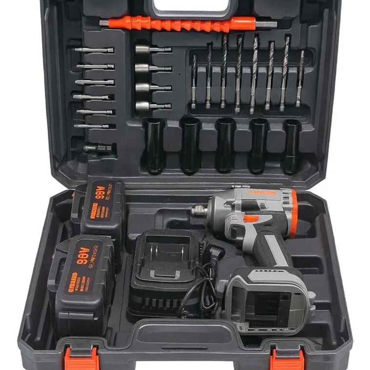 GENERICO - Llave De Impacto Osmao 98v + Dos Baterias Y Accesorios Gris Gris Oscuro 220v 50 Hz