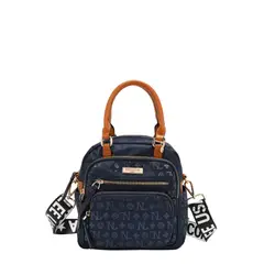 NICOLE LEE - CARTERA MOCHILA MONOGRAMA AZUL