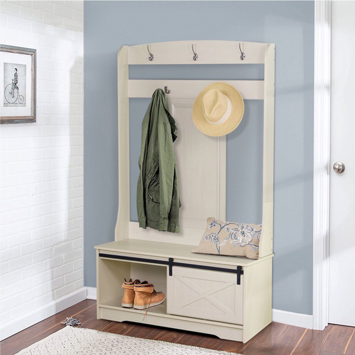 MSA MUEBLES SANTA ANA - Aparador Perchero zapatero Antique White