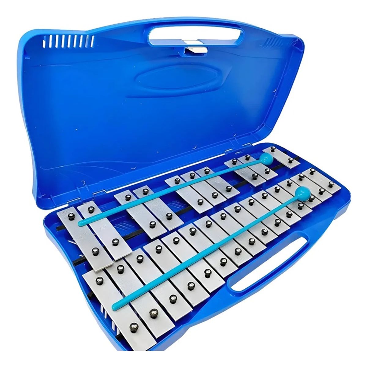 GENERICO - Metalófono Cromático 25 Tonos Teclas Metálicas Azul