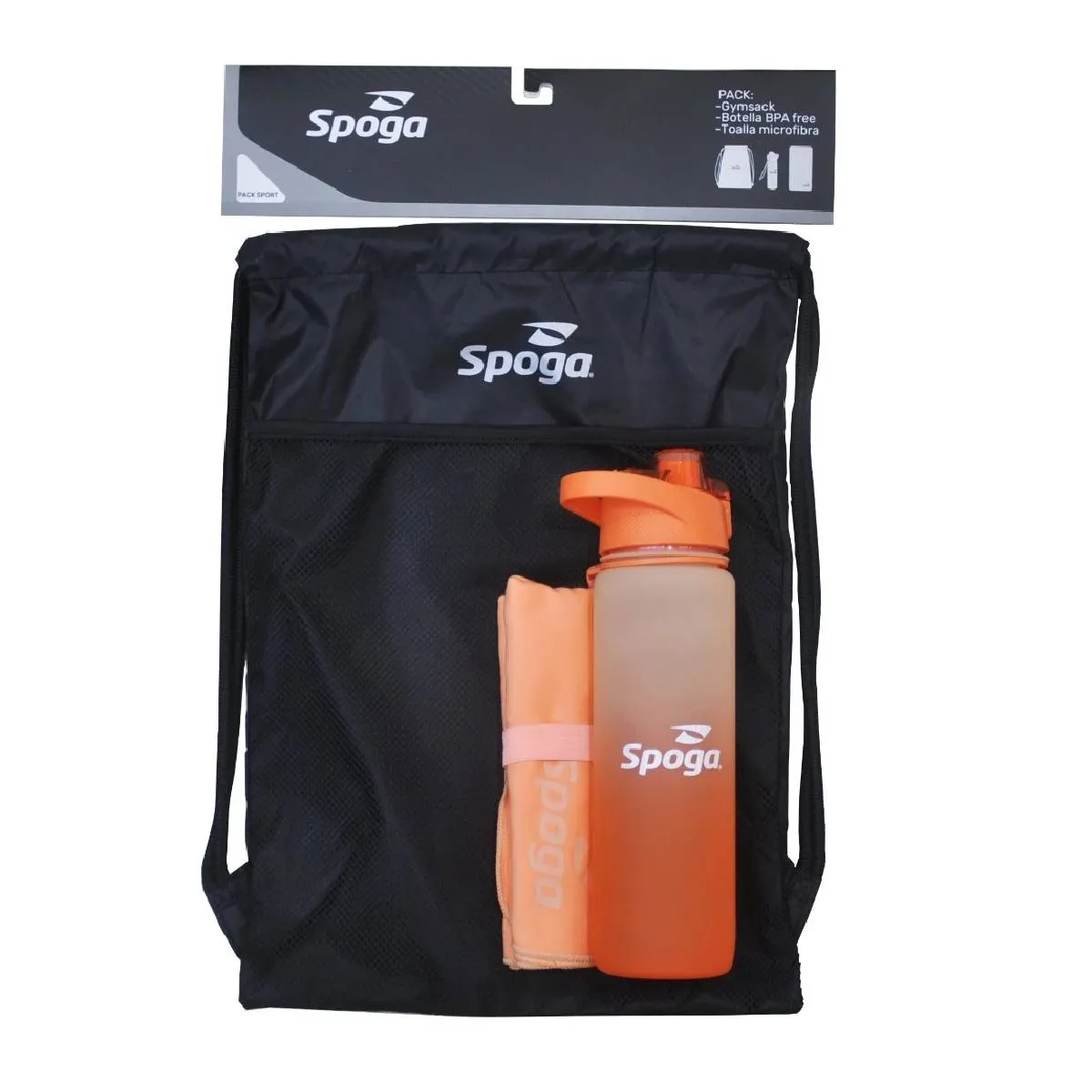 SPOGA - Pack Botella Toalla Spoga Naranjo